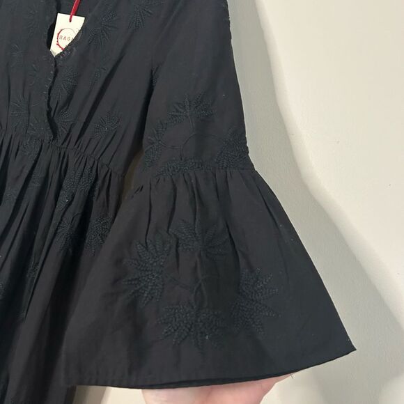 Anthropologie x Raga Black Jaya Floral Embroidered Maxi Dress Size Small - Picture 7 of 12